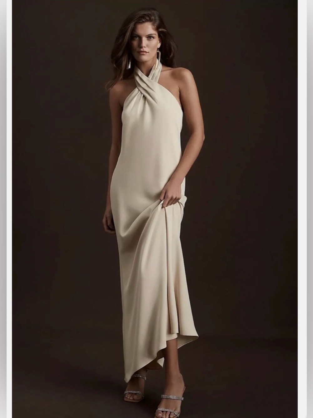 BHLDN Anthropologie Formal Twist Halter Gown
